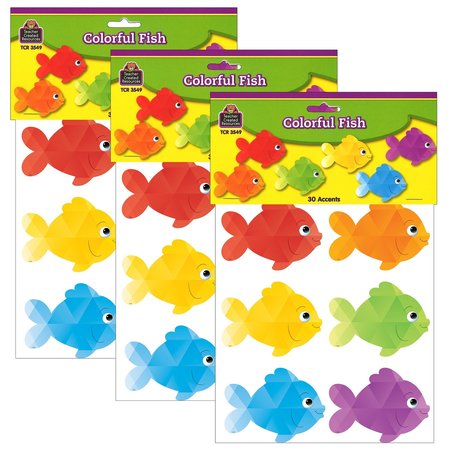 TEACHER CREATED RESOURCES Colorful Fish Accents, 30 Pieces, PK3 TCR3549